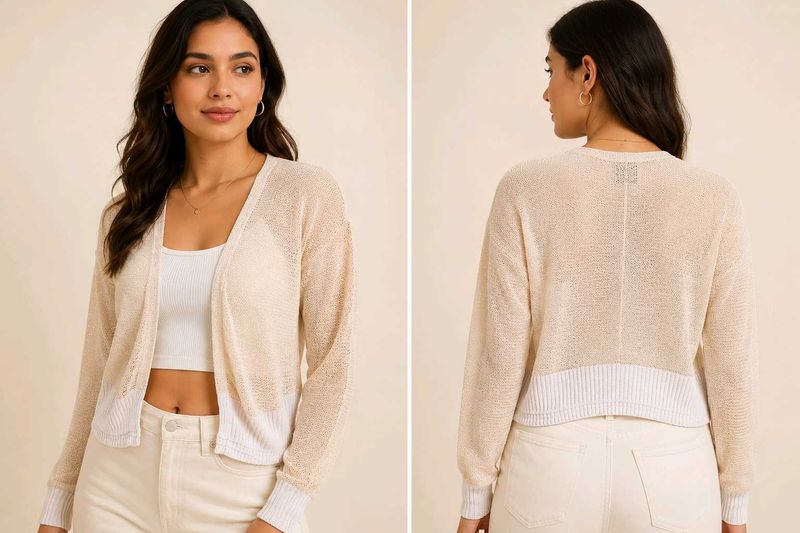 Sheer Knit Cropped Cardigan