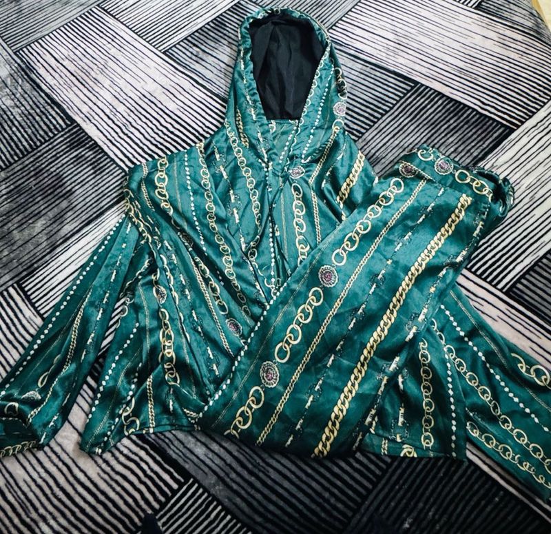 Green Chain Print loungewear Set