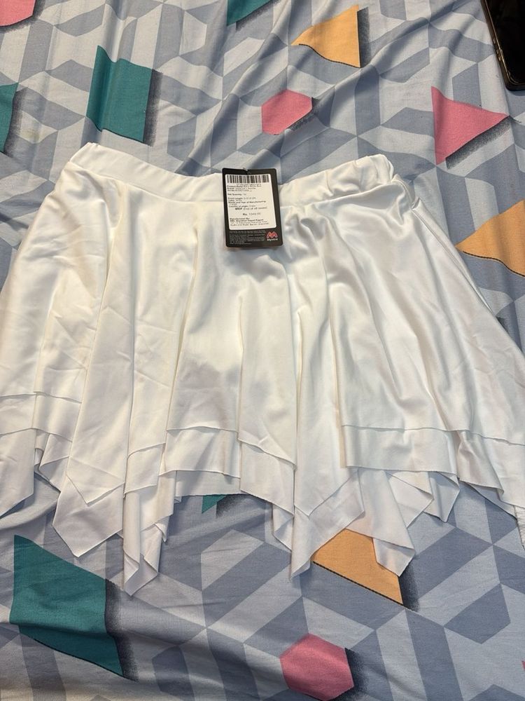 Mini White Layered Skirt