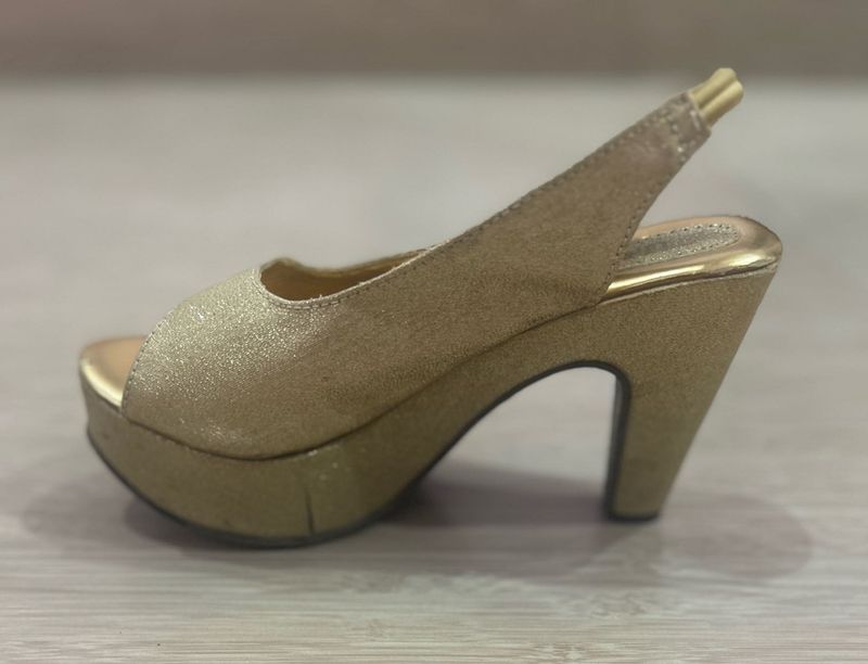 Sparkly Gold Platform Heels