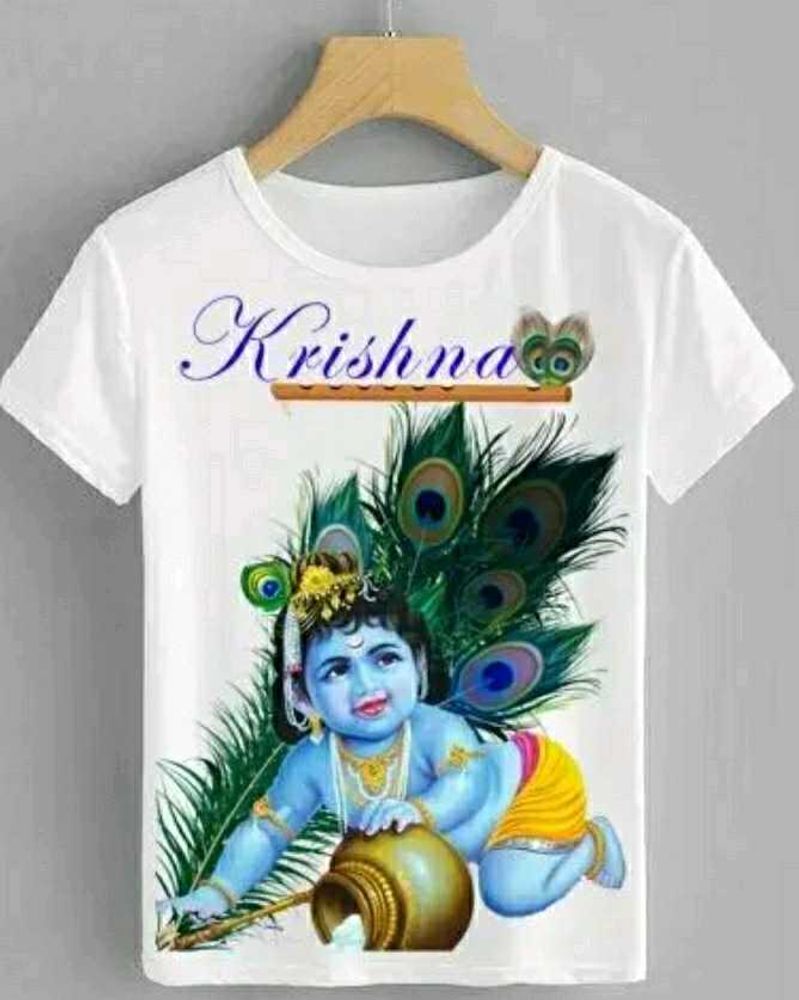 Krishna Ji Printed White T Shirt For Boys &amp; Girls