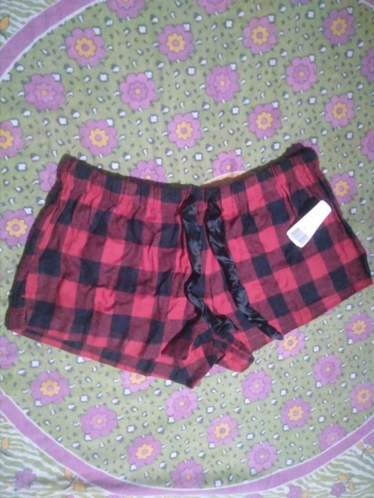 Red &amp; Black Plaid Sleep Shorts