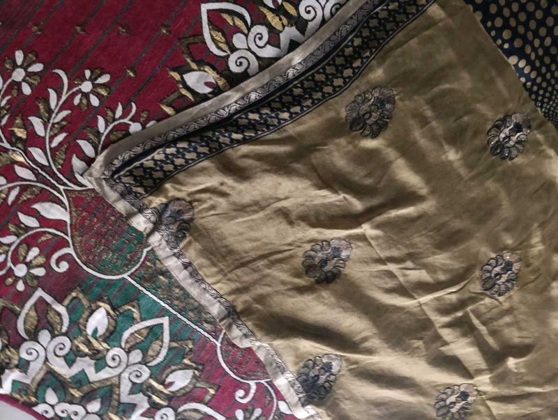 Embroidered Silk Blend Saree