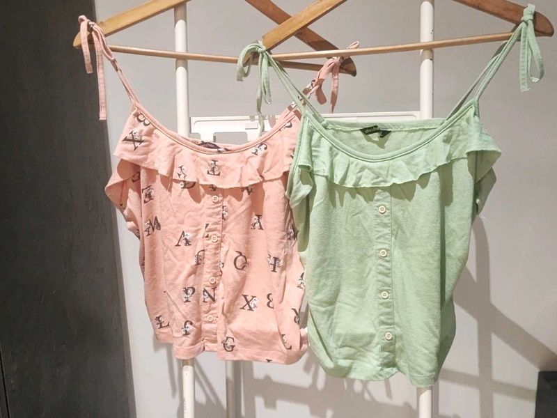 Bundle - Cute Ruffle Trim Tank Tops