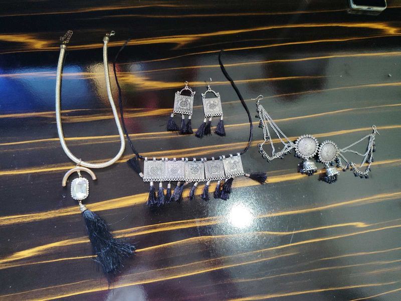 Oxidized Silver Indian Jewelry Set