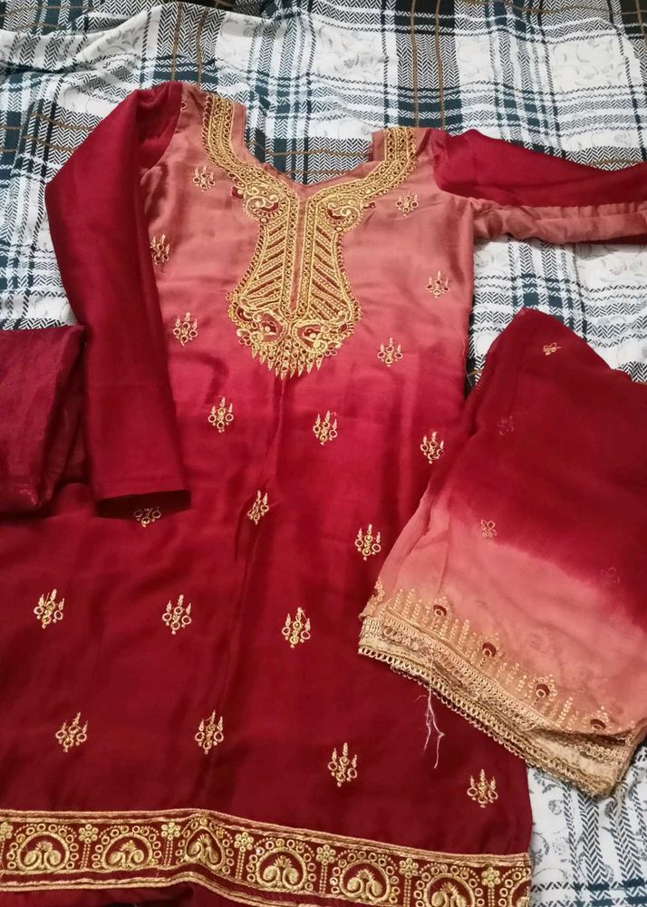 Designer Embroidered Kurta Set with Dupatta