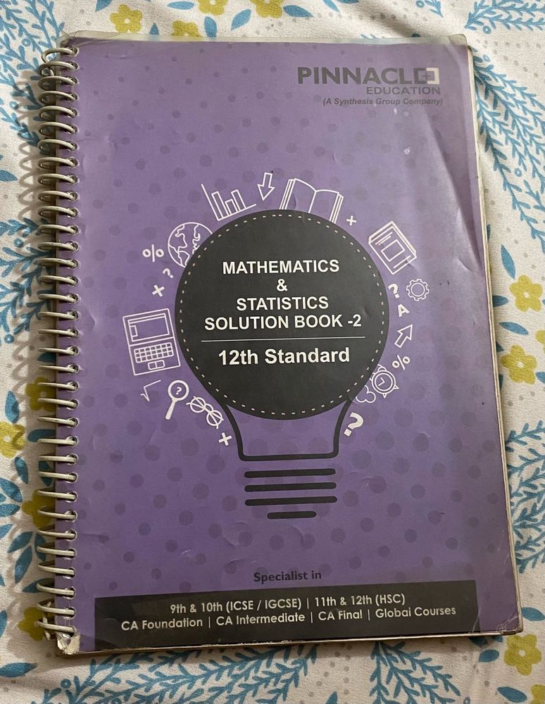 12th Std Maths &amp; Statistics Solution Book Part 2
