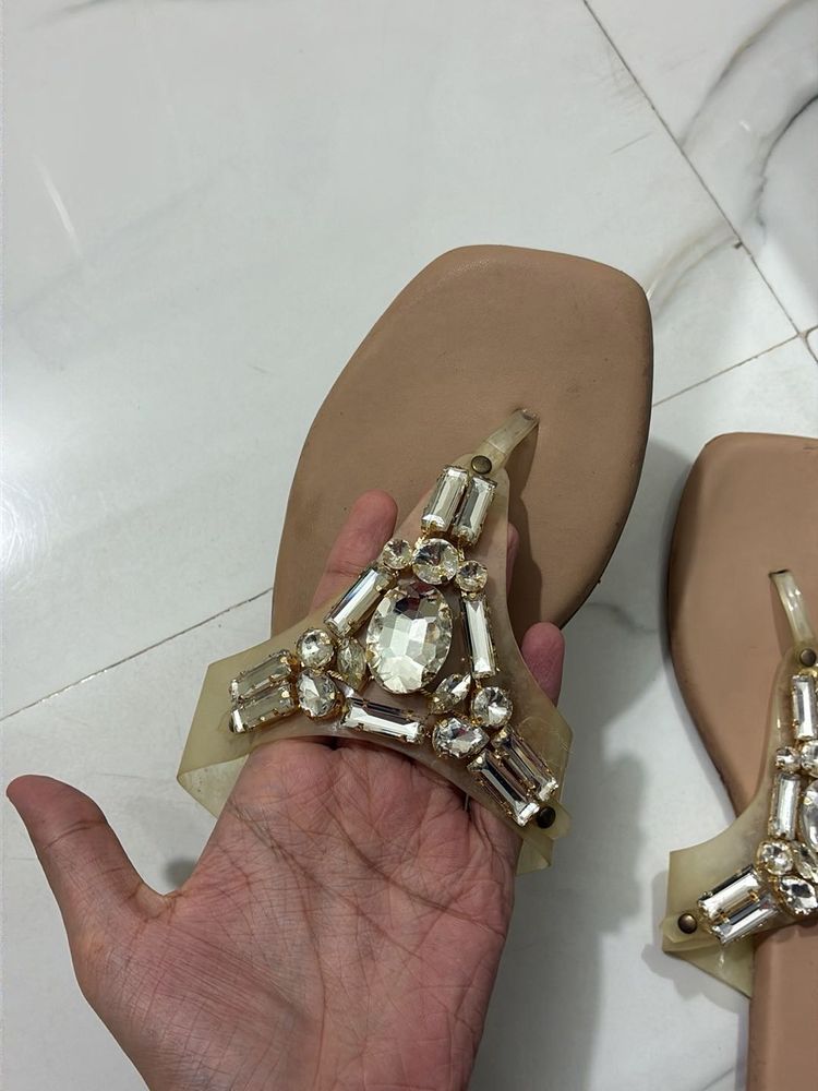 Embellished Flat Sandals