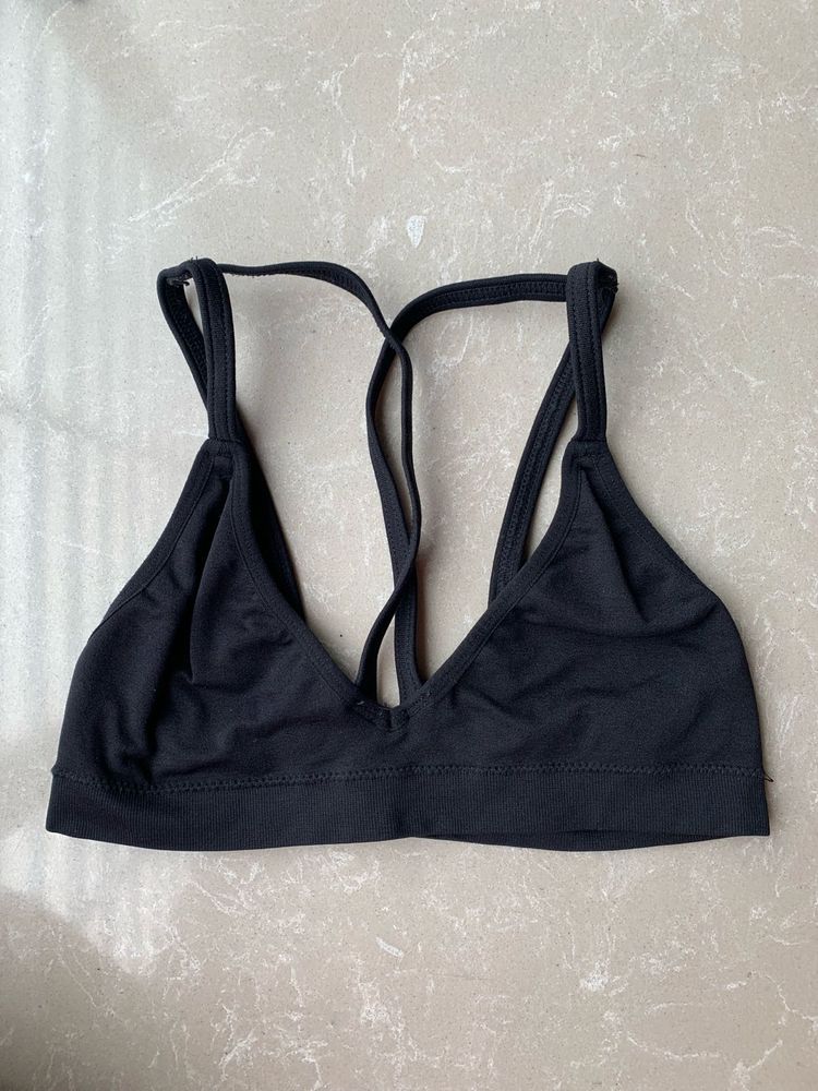 Aeropostale Live Love Dream Black Strappy Bralette