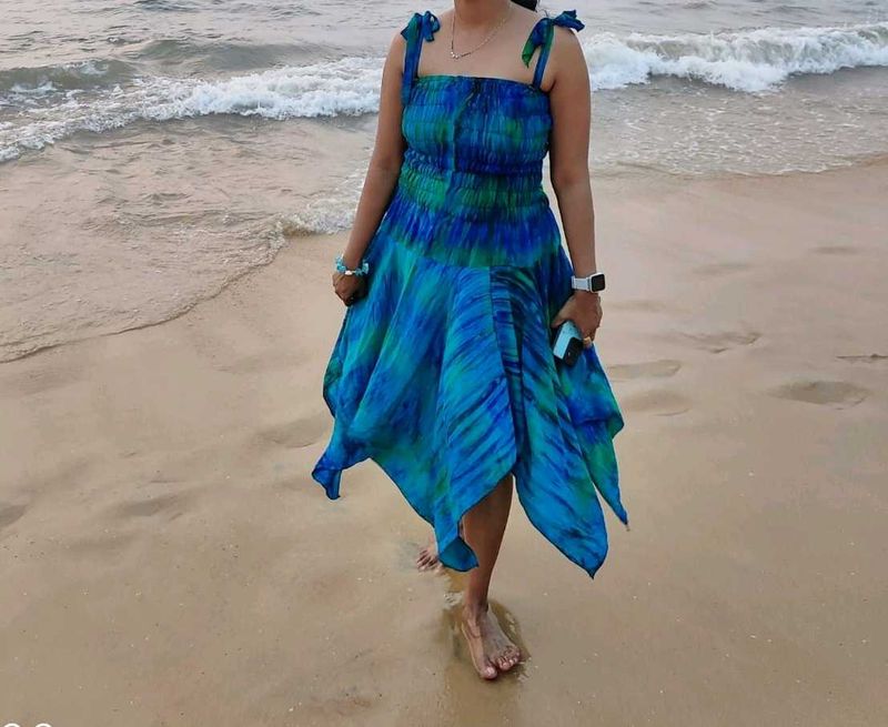 Blue &amp; Green Tie Dye Sundress