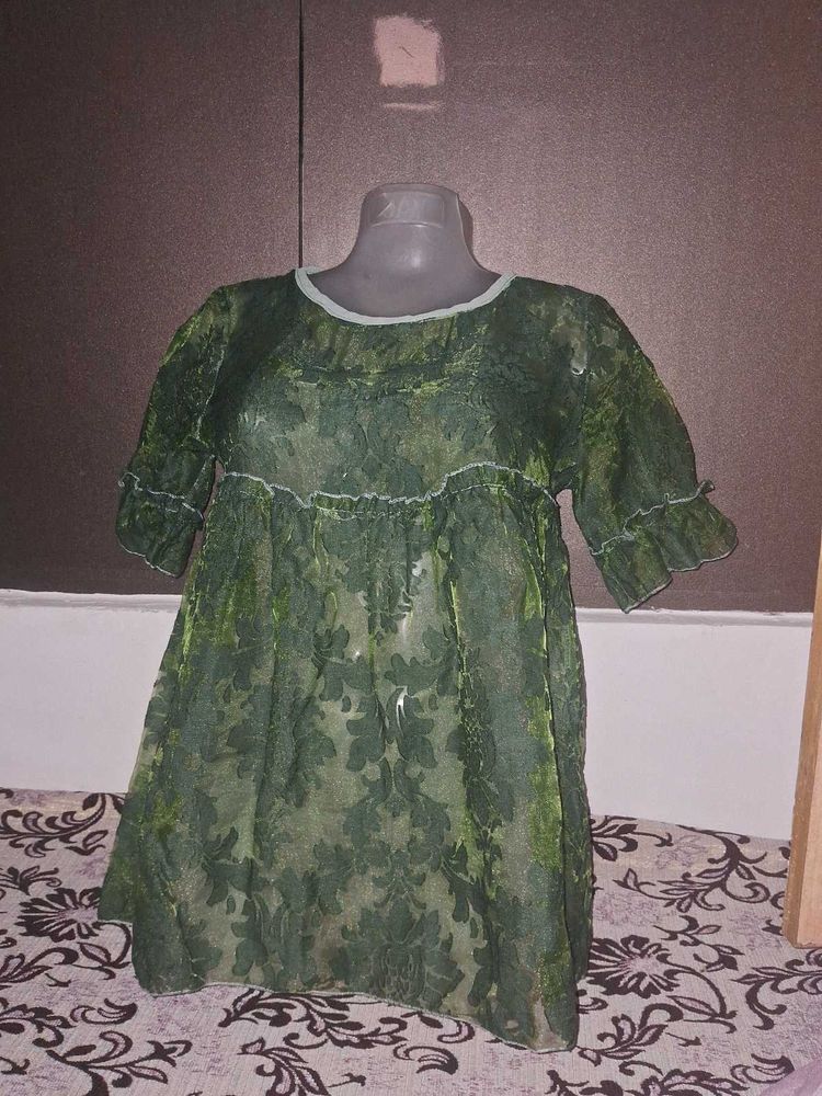 Boho Green Floral Mini Dress