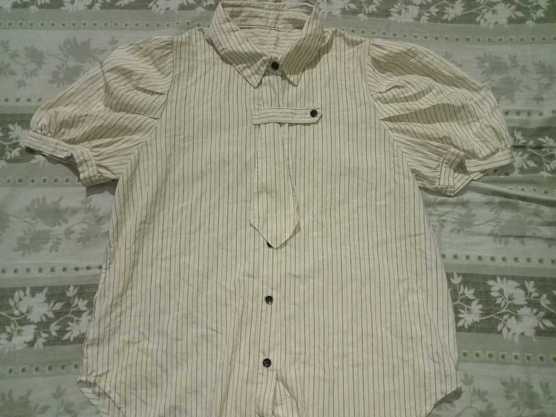 Striped Puff Sleeve Blouse shirt
