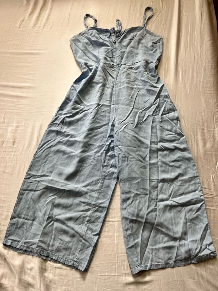 Light Blue Wide-Leg Jumpsuit