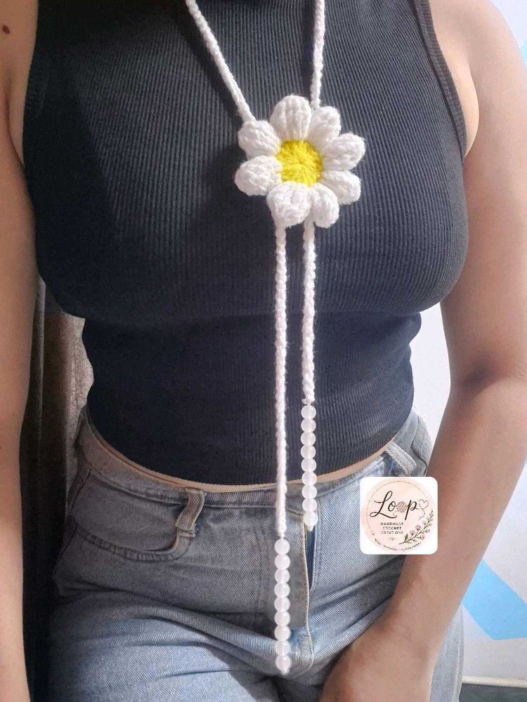 Handmade Daisy Crochet Necklace