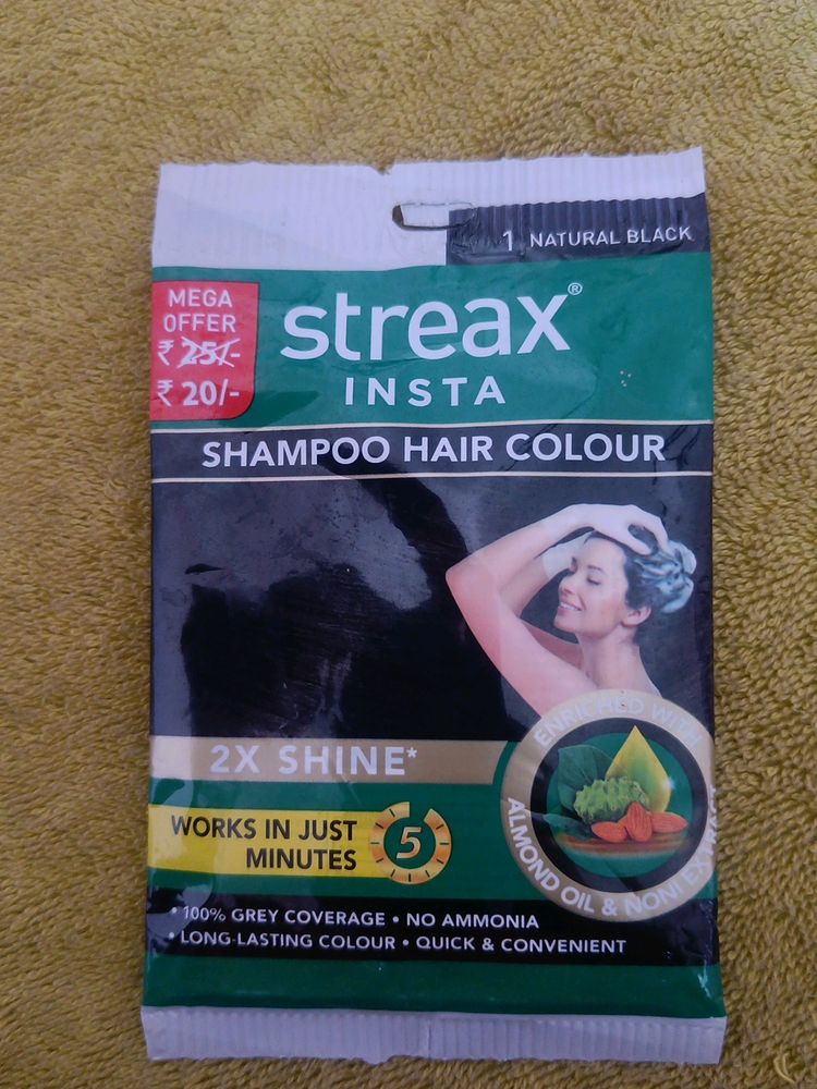 Streax Insta Black Shampoo Hair Colour