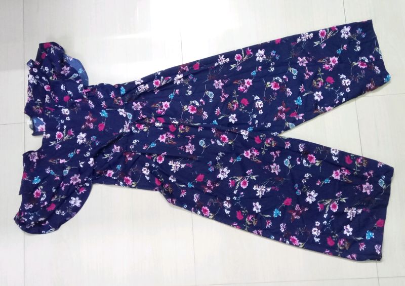 UPTOWNIE BLUE Floral Jumpsuit Size- S