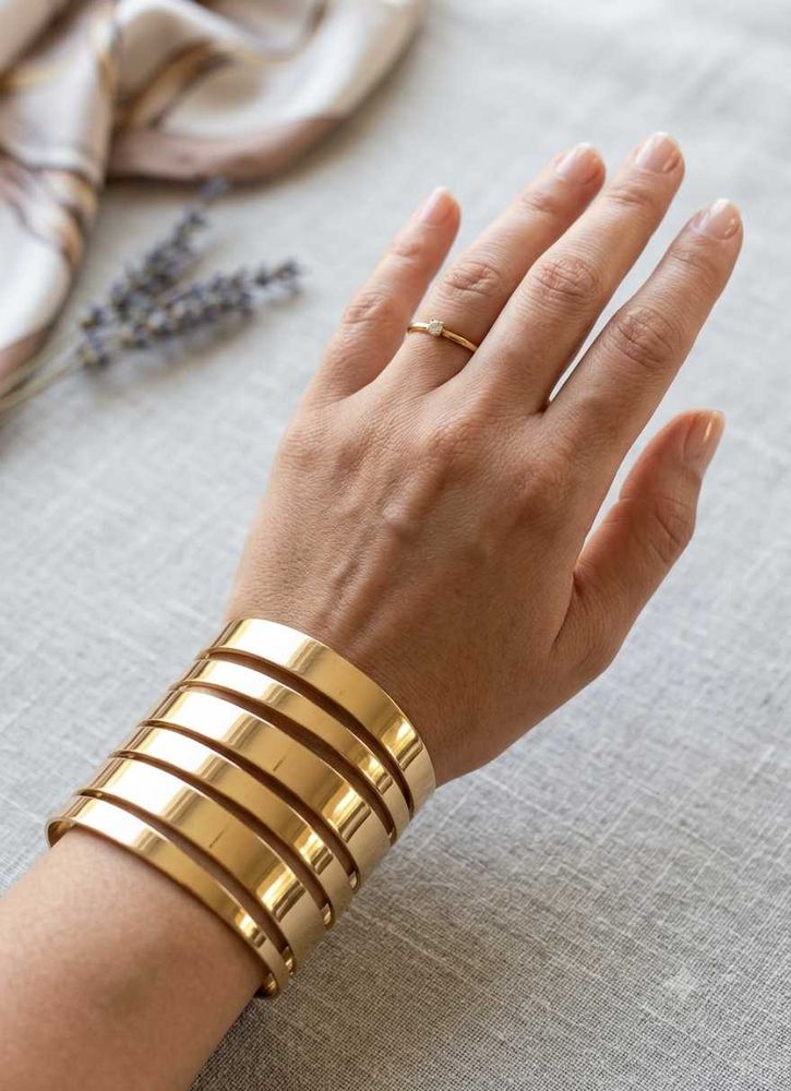 Chunky Gold Cuff Bracelet