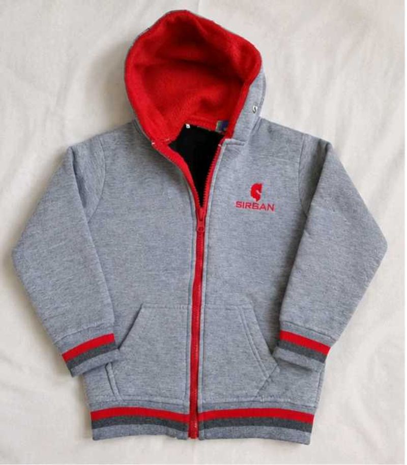 Kids Grey Zip-Up Hoodie