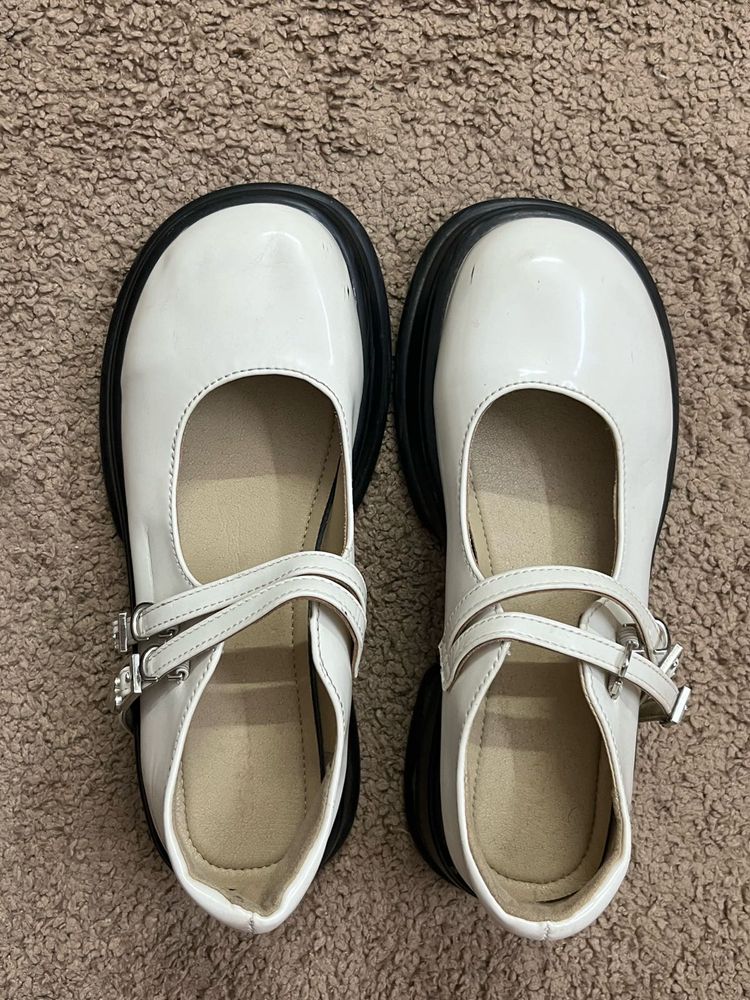 White Mary Jane Platform Shoes