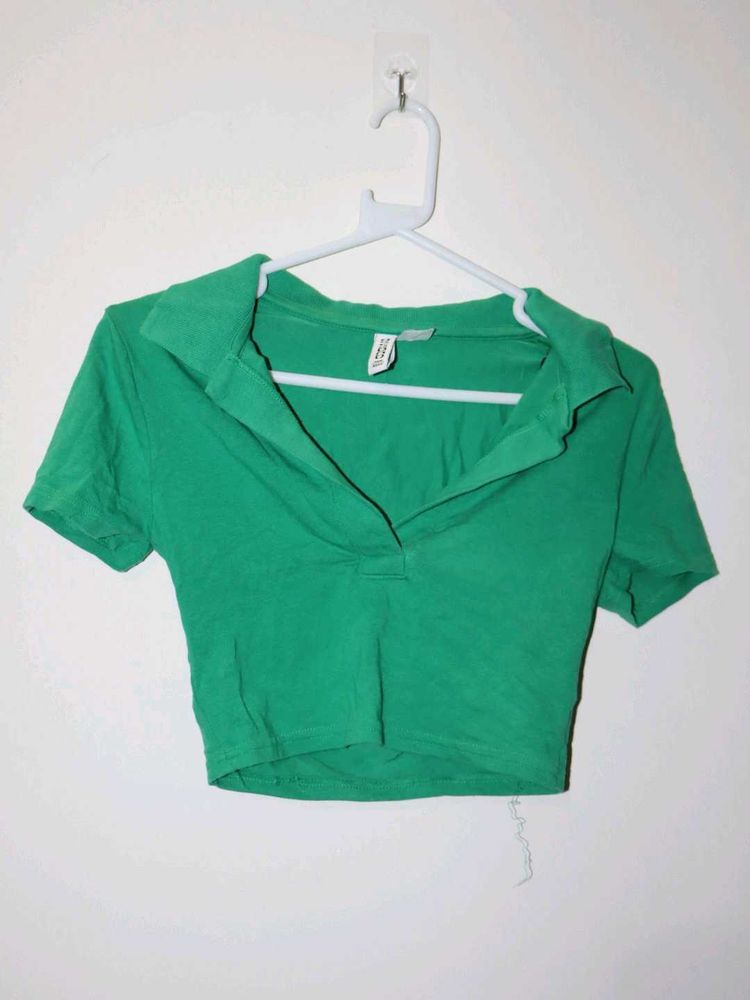 Green Crop top