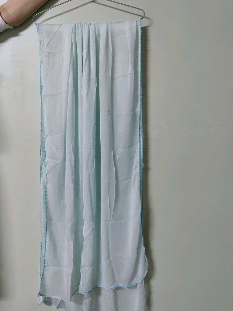Chiffon-Mukaish Light Blue Dupatta ✨