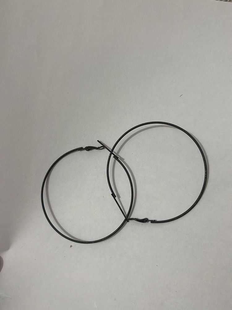 Large Black Hoop Earrings