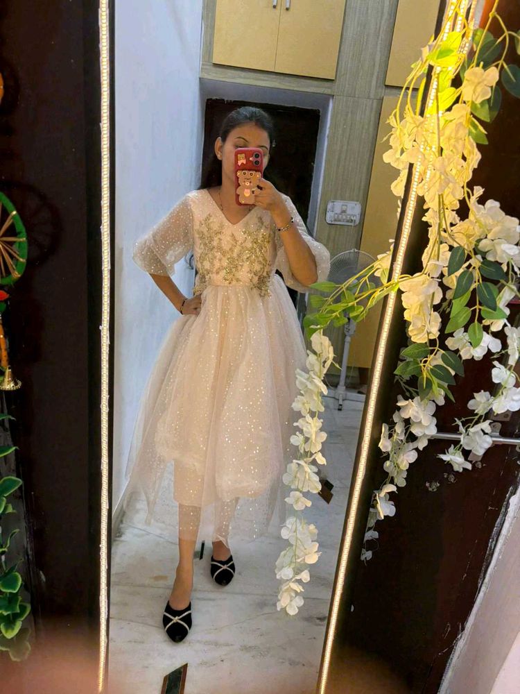 Sparkling Chikankari Kurta with Pants