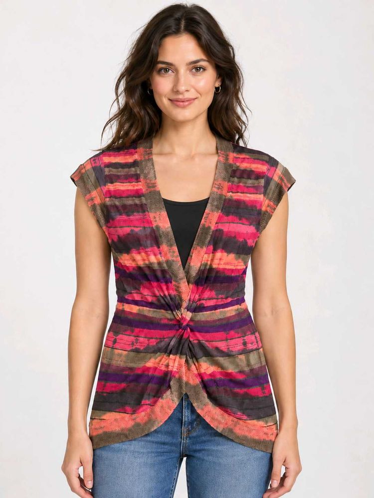 Boho Striped Cap Sleeve Top