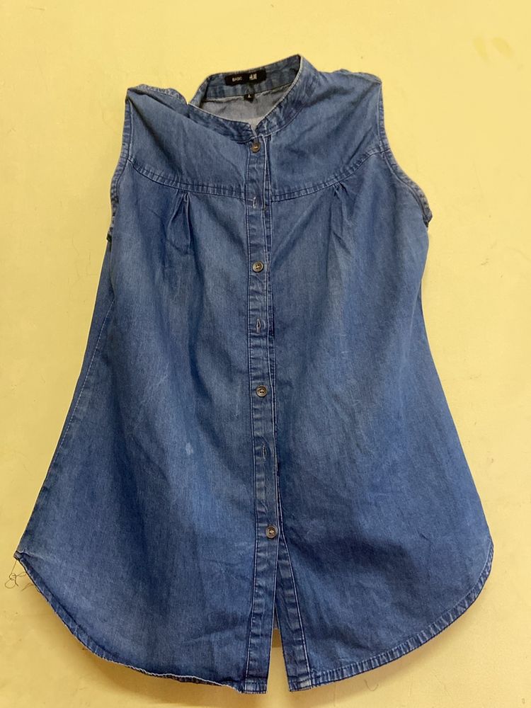 Sleeveless Denim Shirt