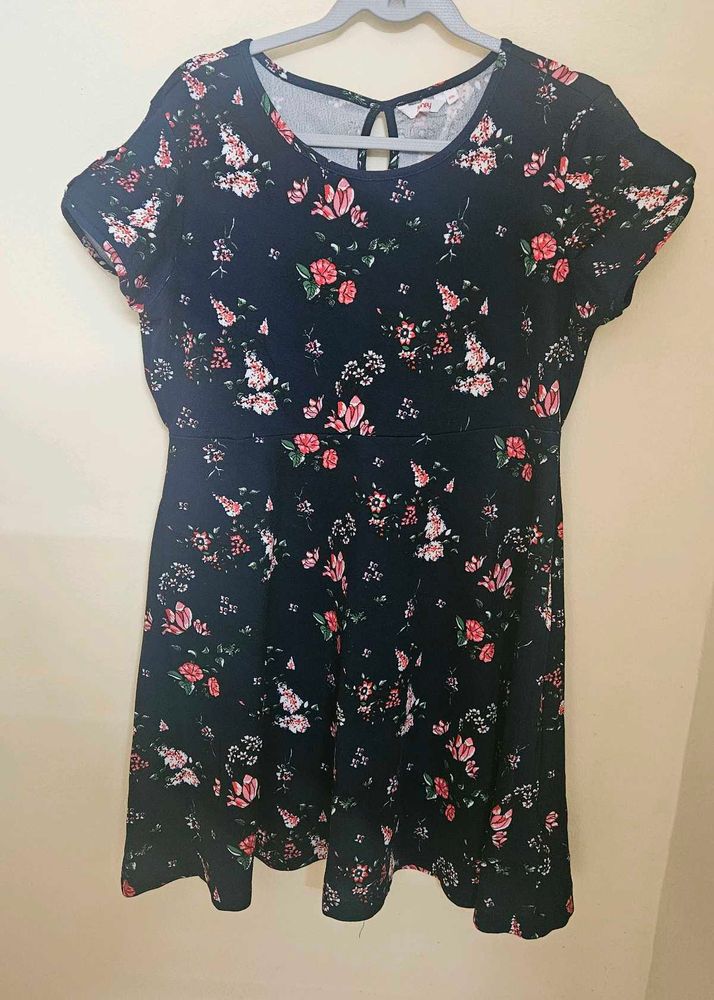 Chic Floral Print Fit &amp; Flare Dress