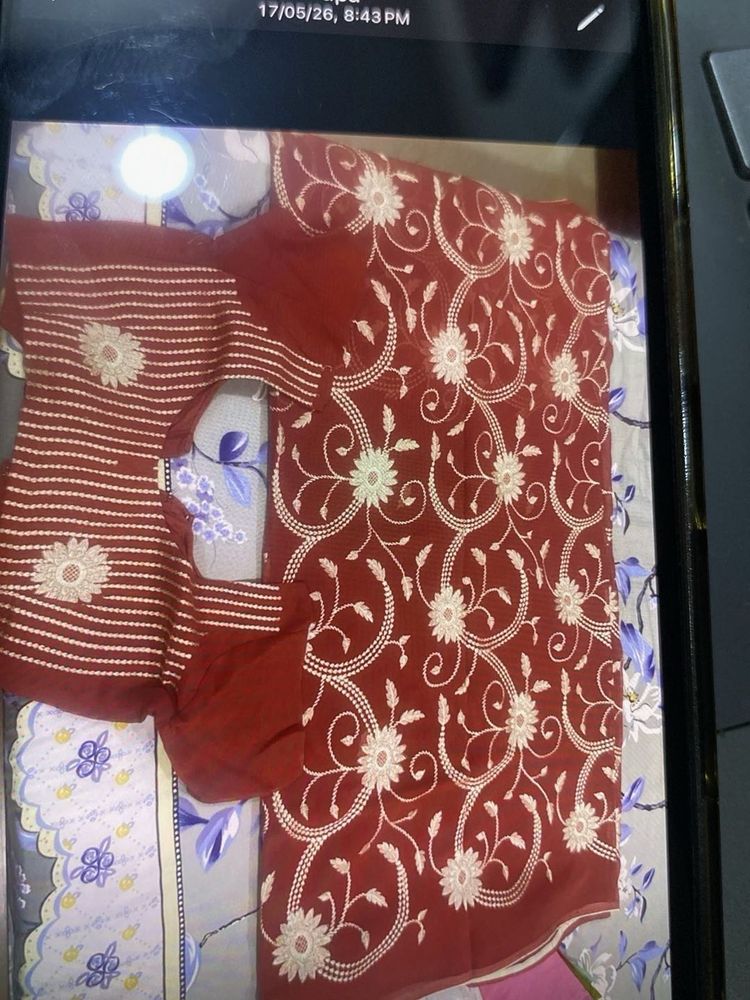 Synthetic Georgette saree with blouse