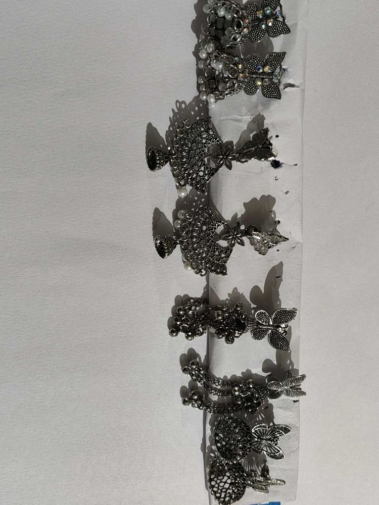 Oxidised Silver Butterfly Jhumka &amp; Statement Earri