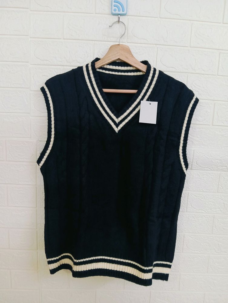 Navy &amp; White Sweater Vest