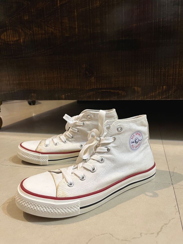 Classic White High-Top Sneakers