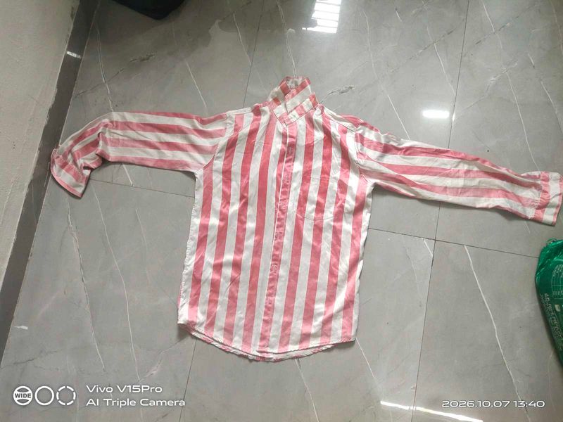 Striped Button-Up Shirt