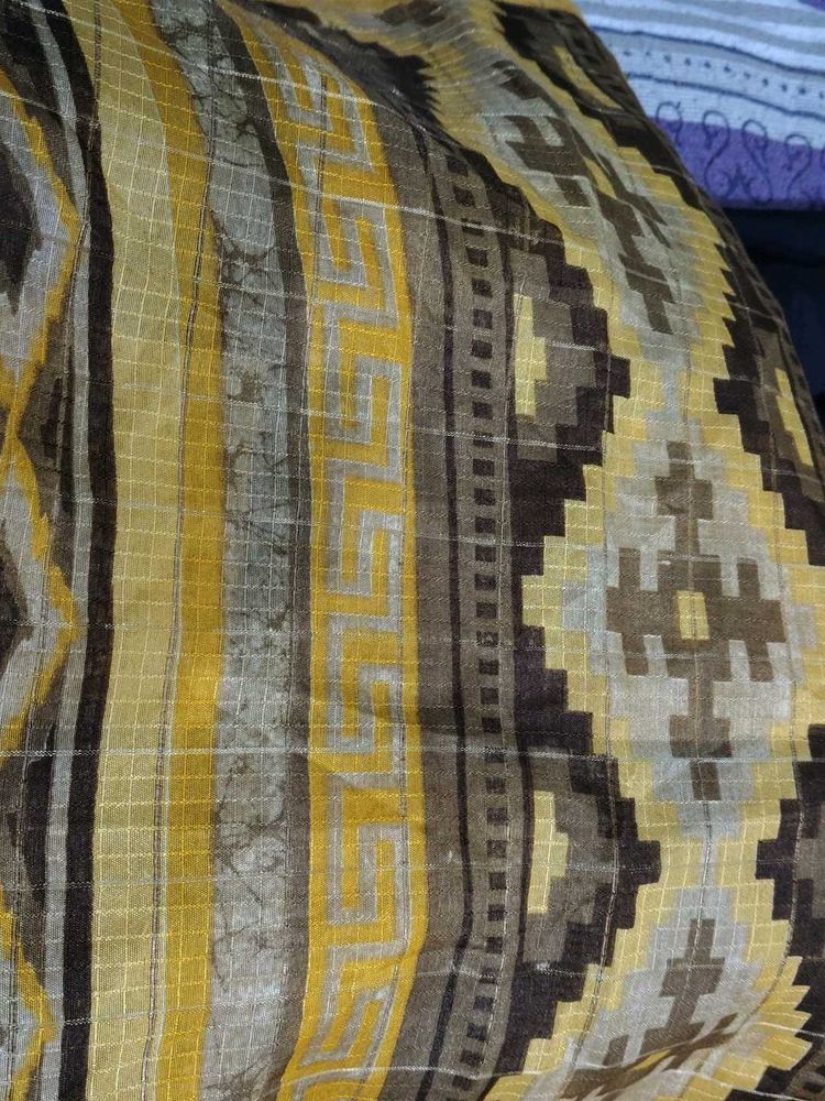 Yellow &amp; Grey Ethnic Saree
