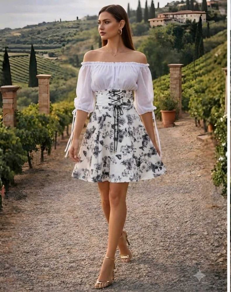 Goth Floral Corset Dress
