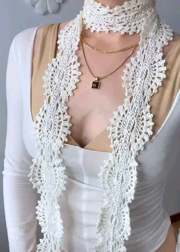 Elegant Crochet Lace Scarf