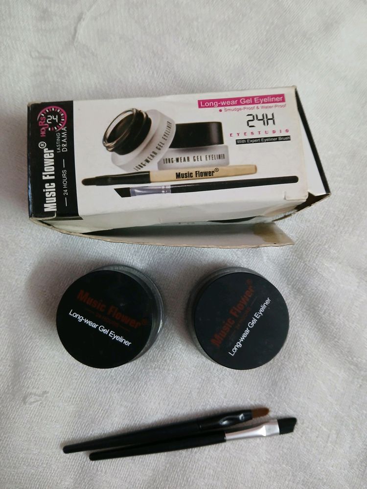 Music Flower Long Wear Gel Eyeliner(black&amp;brown)
