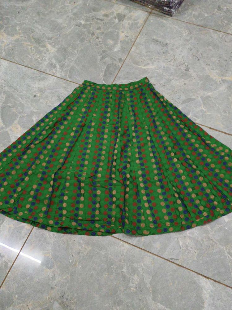 chanderi polka weaving skirt
