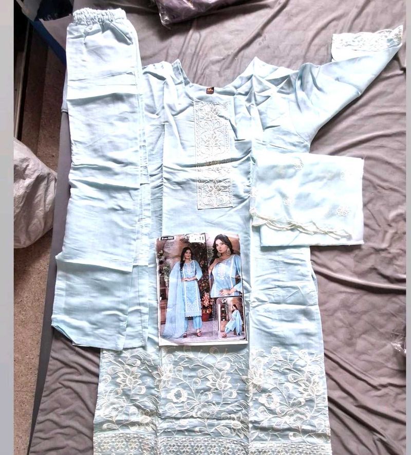 Beautiful Light Blue Embroidered Kurta Set