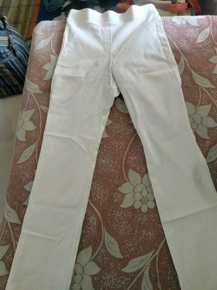 Classic White Pull-On Pants
