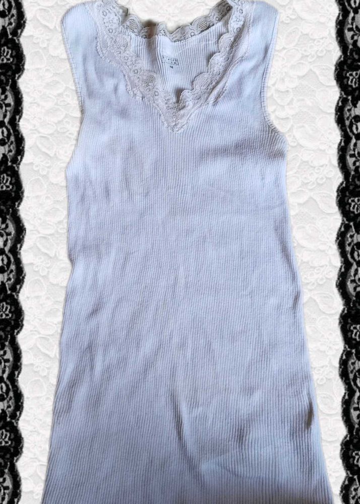 Lace Trim Ribbed Camisole Top