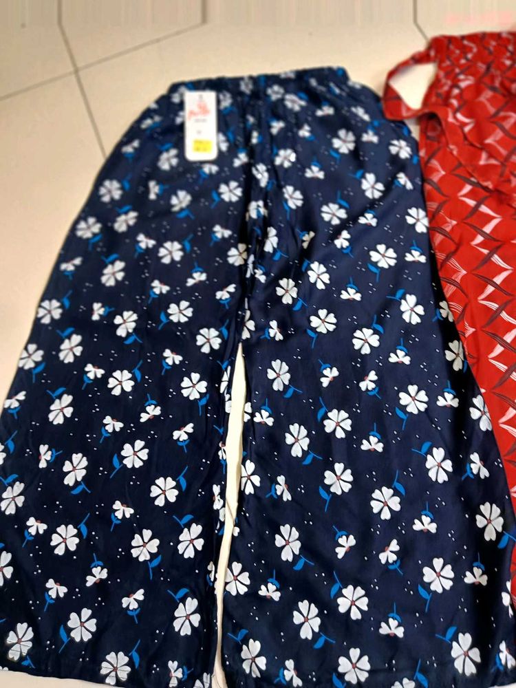 Floral Print Wide Leg Pants. *Combo Set. New*