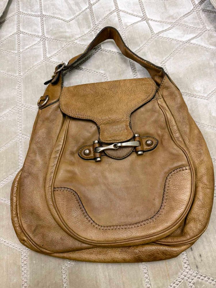 gucci Chic Brown Leather Hobo Bag