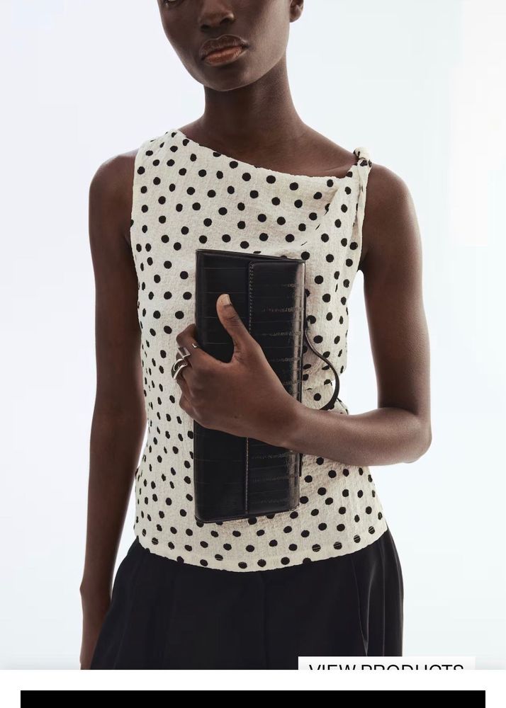 H&amp;M Textured Polka Dot Top