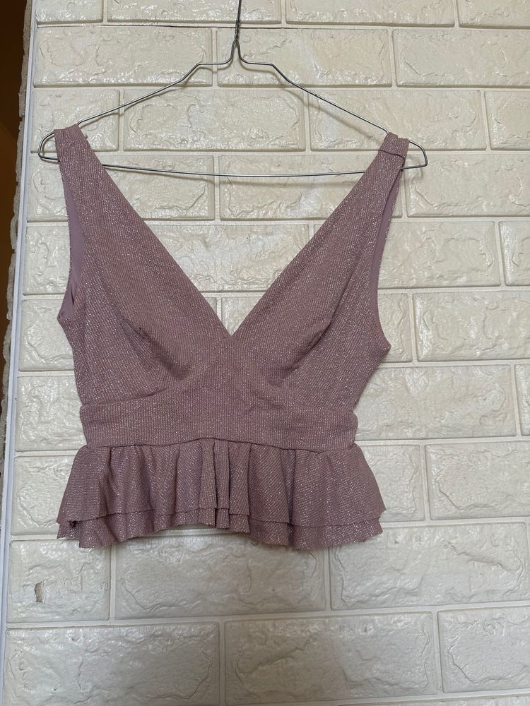 Bershka Glitter Crop Top