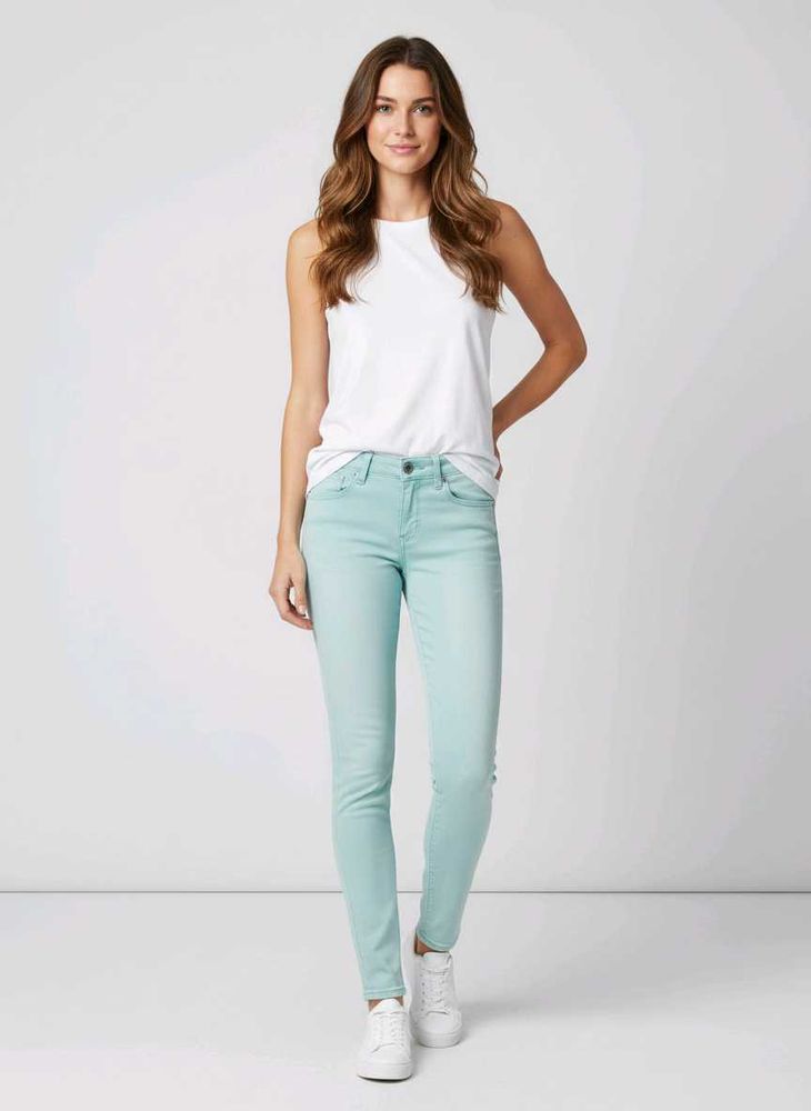 Mint Green Skinny Fit Jeans