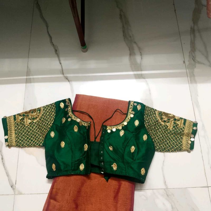 Double shaded Tissue Silk Saree with Blouse