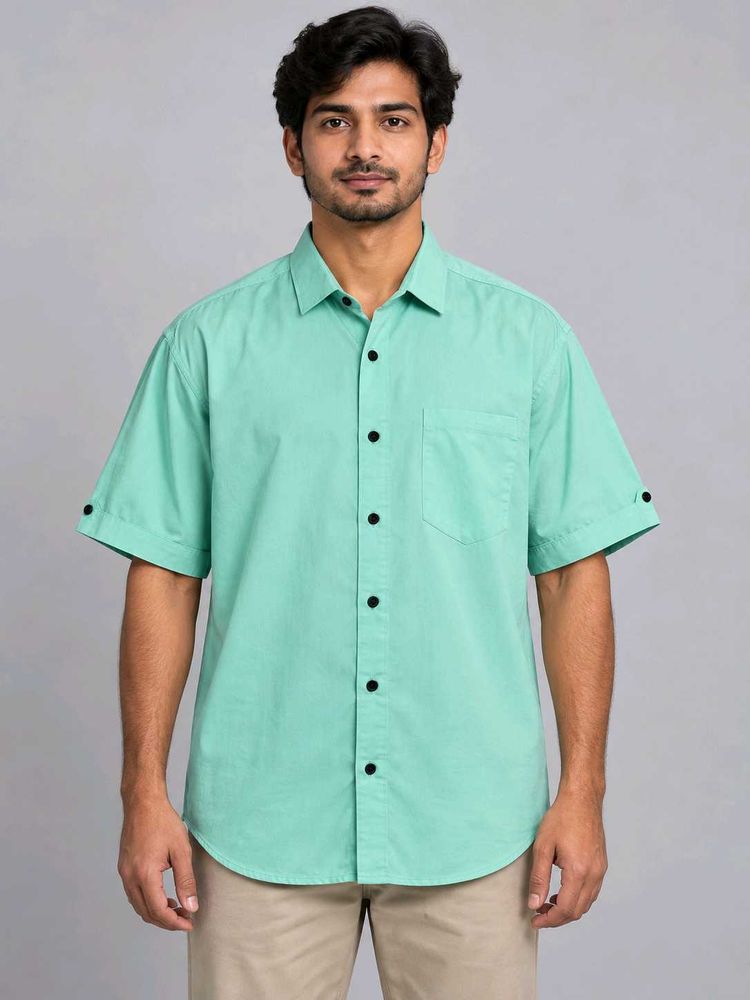 Men's Mint Green Short Sleeve Shirt